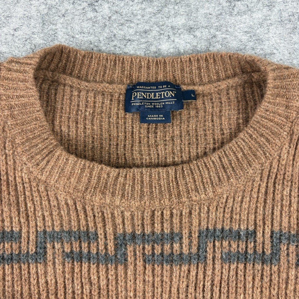 Pendleton Wool Sweater Westerly Southwest Boho Heritage Knit Women's Large Brown - Picture 4 of 8